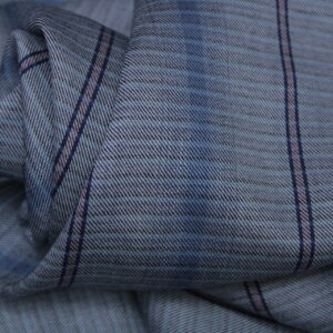 DHYANU 100% Cotton Check Lining & Self Design Premium Fabric | 1.60 Mtrs Cut | 58 Width 1007-122